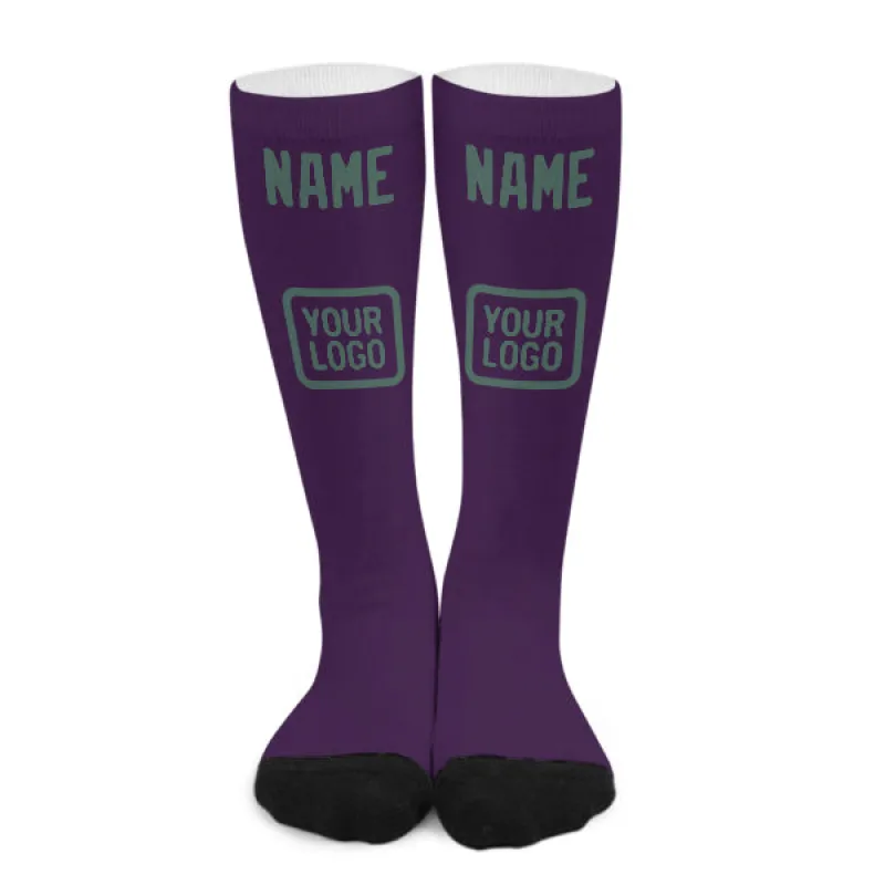 Custom Purple Blue Green Knee-High Sock sold by Tailorly