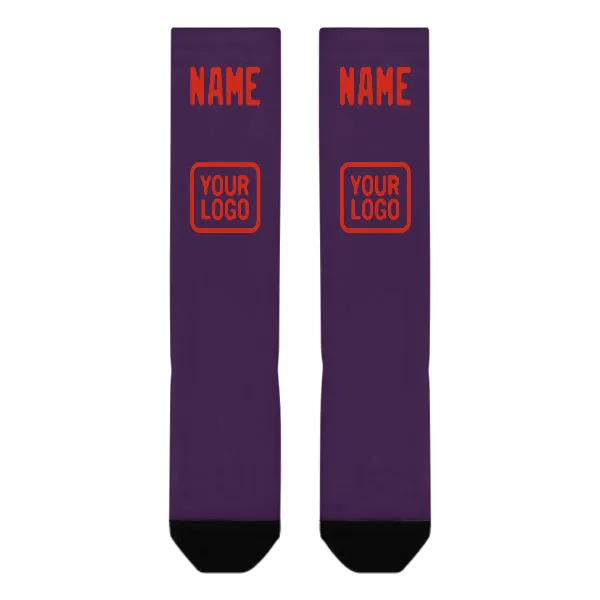 Custom Purple Orange Red Knee-High Sock sold by Tailorly product image thumbnail 2