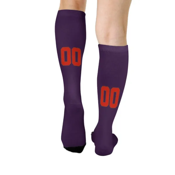 Custom Purple Orange Red Knee-High Sock sold by Tailorly product image thumbnail 4