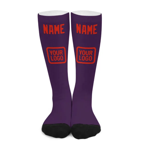 Custom Purple Orange Red Knee-High Sock sold by Tailorly