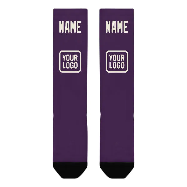 Custom Purple Cream Knee-High Sock sold by Tailorly product image thumbnail 2