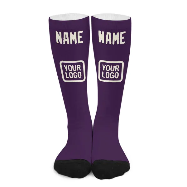 Custom Purple Cream Knee-High Sock sold by Tailorly