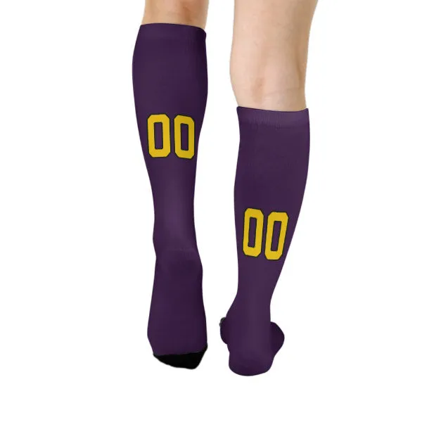 Custom Purple Gold Knee-High Sock sold by Tailorly product image thumbnail 4