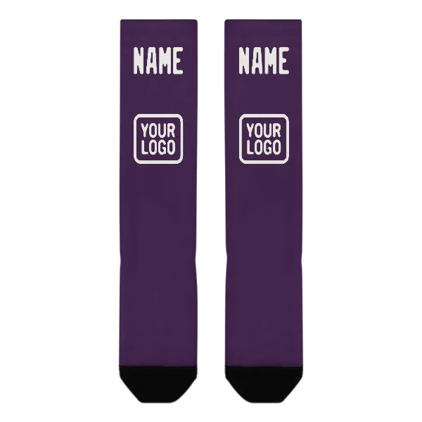 Custom Purple White Knee-High Sock sold by Tailorly product image thumbnail 2
