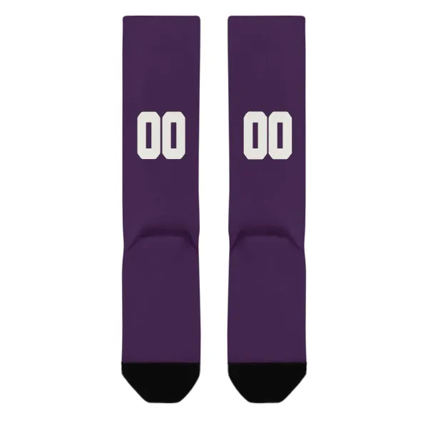 Custom Purple White Knee-High Sock sold by Tailorly product image thumbnail 3