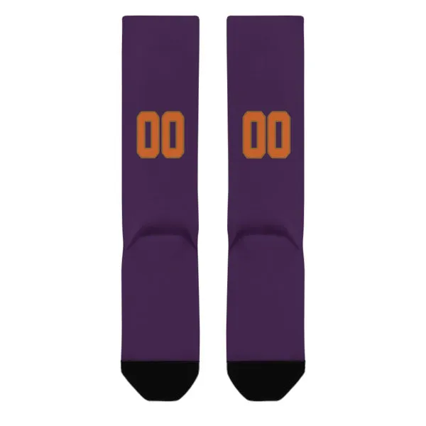 Custom Purple Orange Knee-High Sock sold by Tailorly product image thumbnail 3