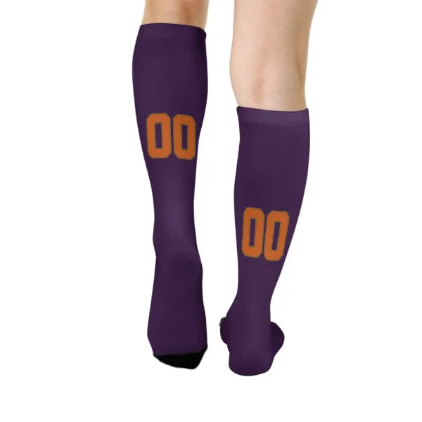 Custom Purple Orange Knee-High Sock sold by Tailorly product image thumbnail 4