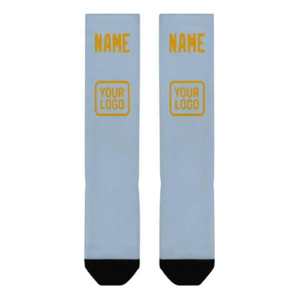 Custom Light Blue Yellow Knee-High Sock sold by Tailorly product image thumbnail 2