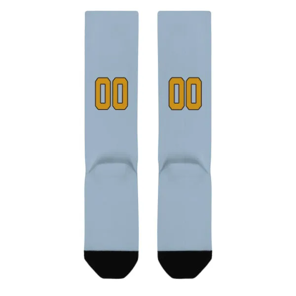 Custom Light Blue Yellow Knee-High Sock sold by Tailorly product image thumbnail 3