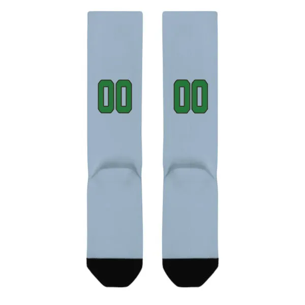 Custom Light Blue Emerald Green Knee-High Sock sold by Tailorly product image thumbnail 3