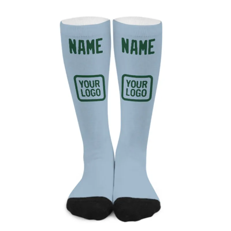 Custom Light Blue Green Knee-High Sock sold by Tailorly