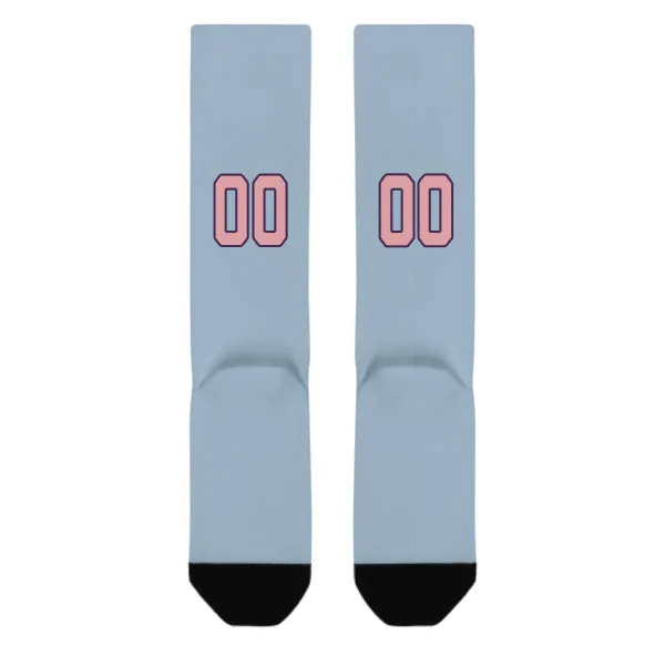 Custom Light Blue Light Pink Knee-High Sock sold by Tailorly product image thumbnail 3