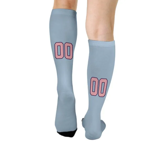 Custom Light Blue Light Pink Knee-High Sock sold by Tailorly product image thumbnail 4
