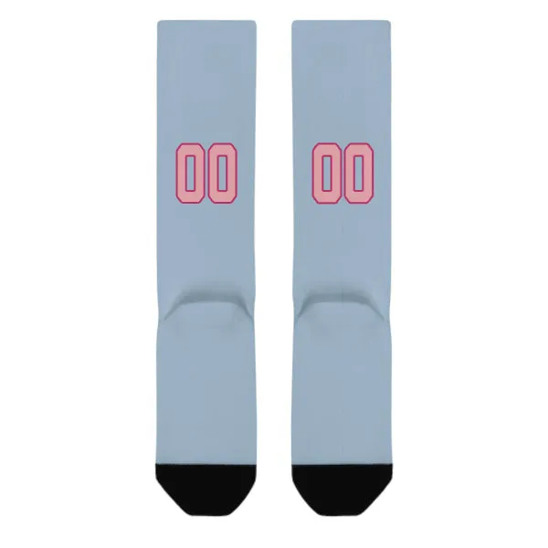 Custom Light Blue Light Pink Knee-High Sock sold by Tailorly product image thumbnail 3