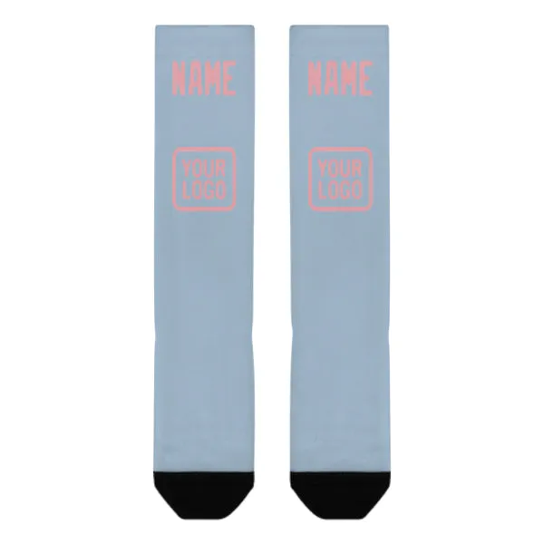 Custom Light Blue Light Pink Knee-High Sock sold by Tailorly product image thumbnail 2
