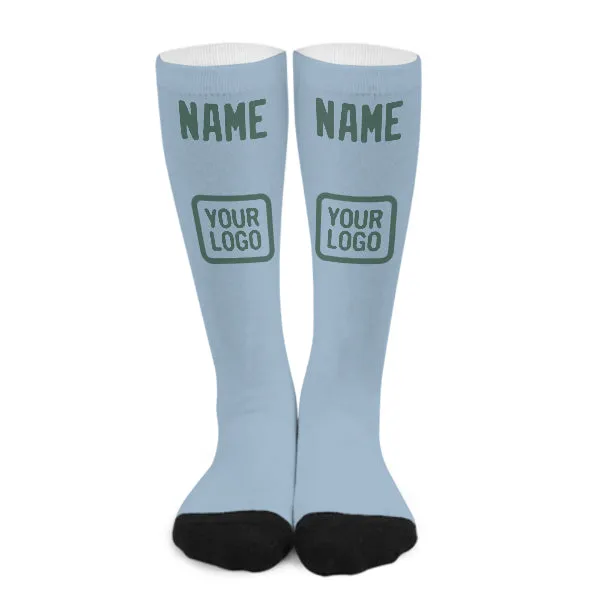 Custom Light Blue Blue Green Knee-High Sock sold by Tailorly