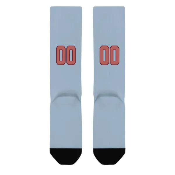 Custom Light Blue Copper Rose Knee-High Sock sold by Tailorly product image thumbnail 3