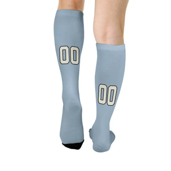 Custom Light Blue Cream Knee-High Sock sold by Tailorly product image thumbnail 4
