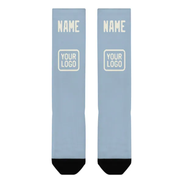 Custom Light Blue Cream Knee-High Sock sold by Tailorly product image thumbnail 2