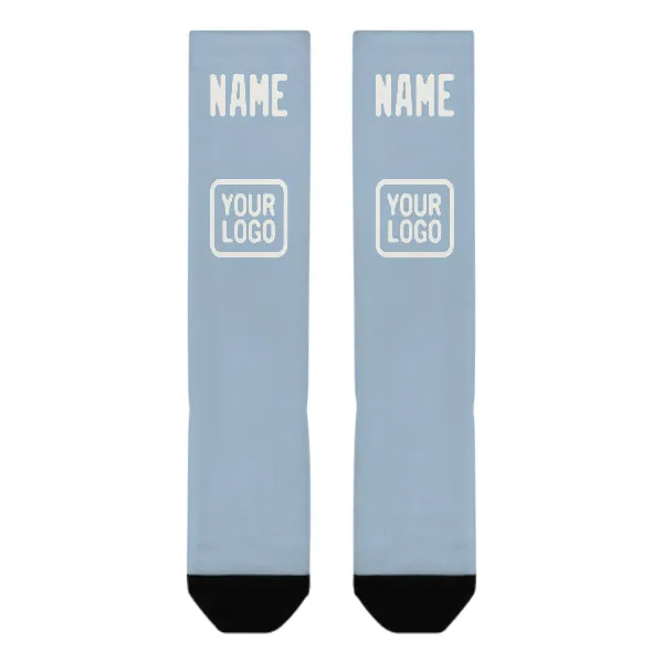 Custom Light Blue White Knee-High Sock sold by Tailorly product image thumbnail 2
