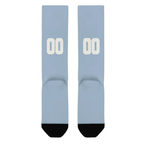 Custom Light Blue White Knee-High Sock sold by Tailorly product image thumbnail 3
