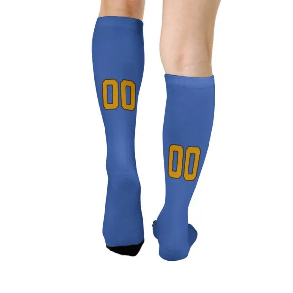 Custom Sky Blue Yellow Knee-High Sock sold by Tailorly product image thumbnail 4