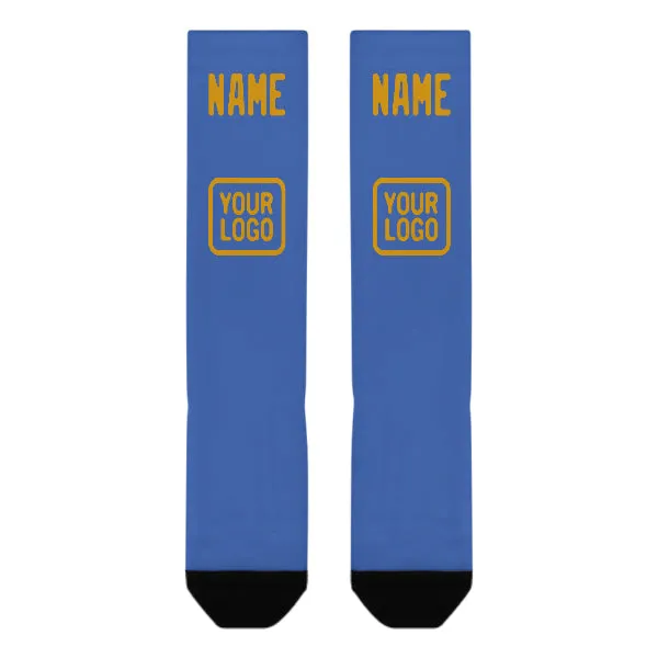 Custom Sky Blue Yellow Knee-High Sock sold by Tailorly product image thumbnail 2