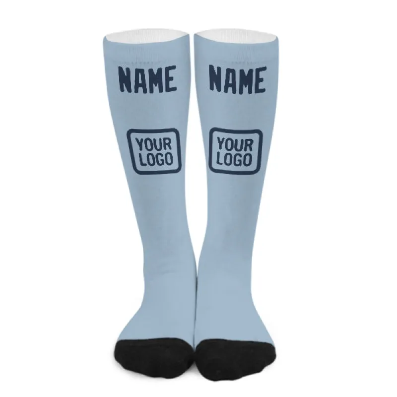 Custom Light Blue Blue Knee-High Sock sold by Tailorly