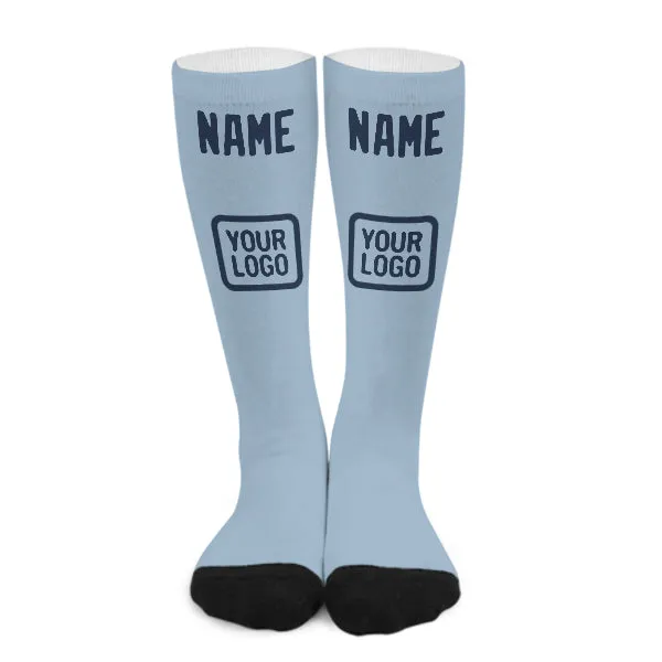 Custom Light Blue Blue Knee-High Sock sold by Tailorly