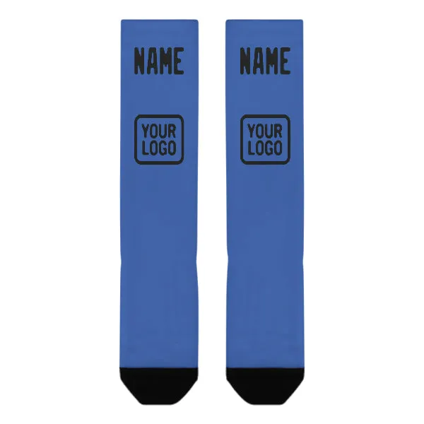 Custom Sky Blue Black Knee-High Sock sold by Tailorly product image thumbnail 2