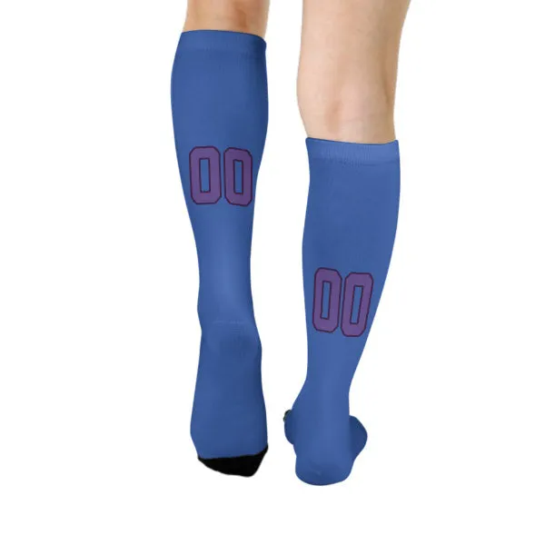 Custom Sky Blue Light Purple Knee-High Sock sold by Tailorly product image thumbnail 4