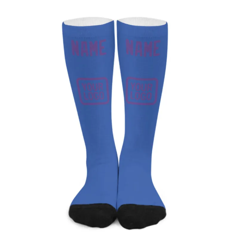 Custom Sky Blue Light Purple Knee-High Sock sold by Tailorly