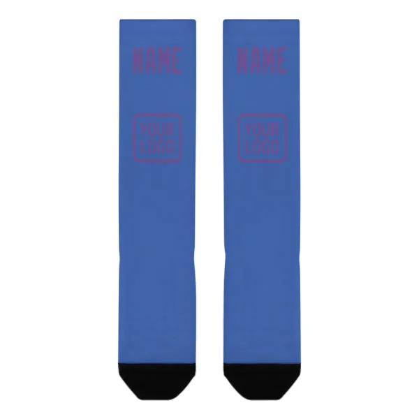 Custom Sky Blue Light Purple Knee-High Sock sold by Tailorly product image thumbnail 2