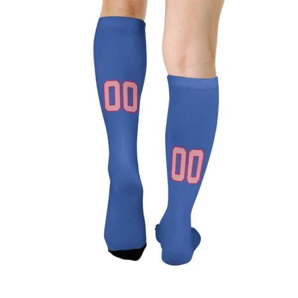 Custom Sky Blue Light Pink Knee-High Sock sold by Tailorly product image thumbnail 4