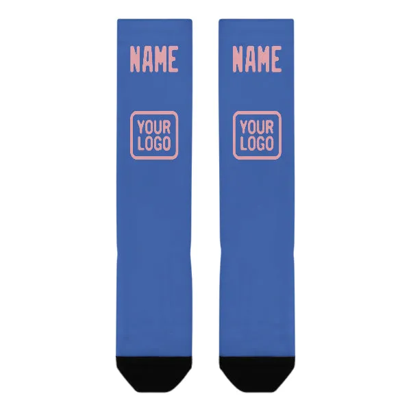 Custom Sky Blue Light Pink Knee-High Sock sold by Tailorly product image thumbnail 2