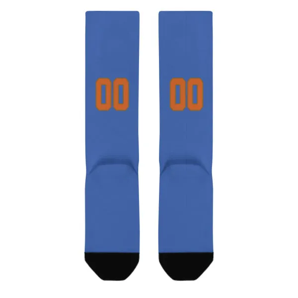 Custom Sky Blue Orange Knee-High Sock sold by Tailorly product image thumbnail 3