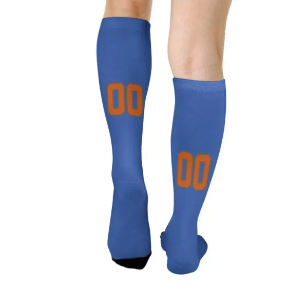 Custom Sky Blue Orange Knee-High Sock sold by Tailorly product image thumbnail 4