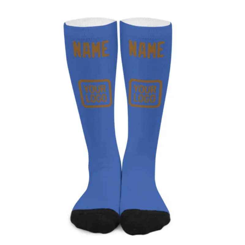 Custom Sky Blue Khaki Knee-High Sock sold by Tailorly