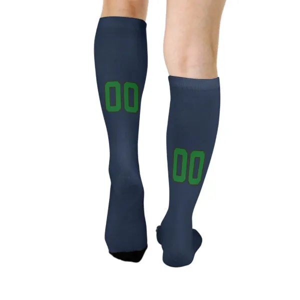 Custom Blue Emerald Green Knee-High Sock sold by Tailorly product image thumbnail 4