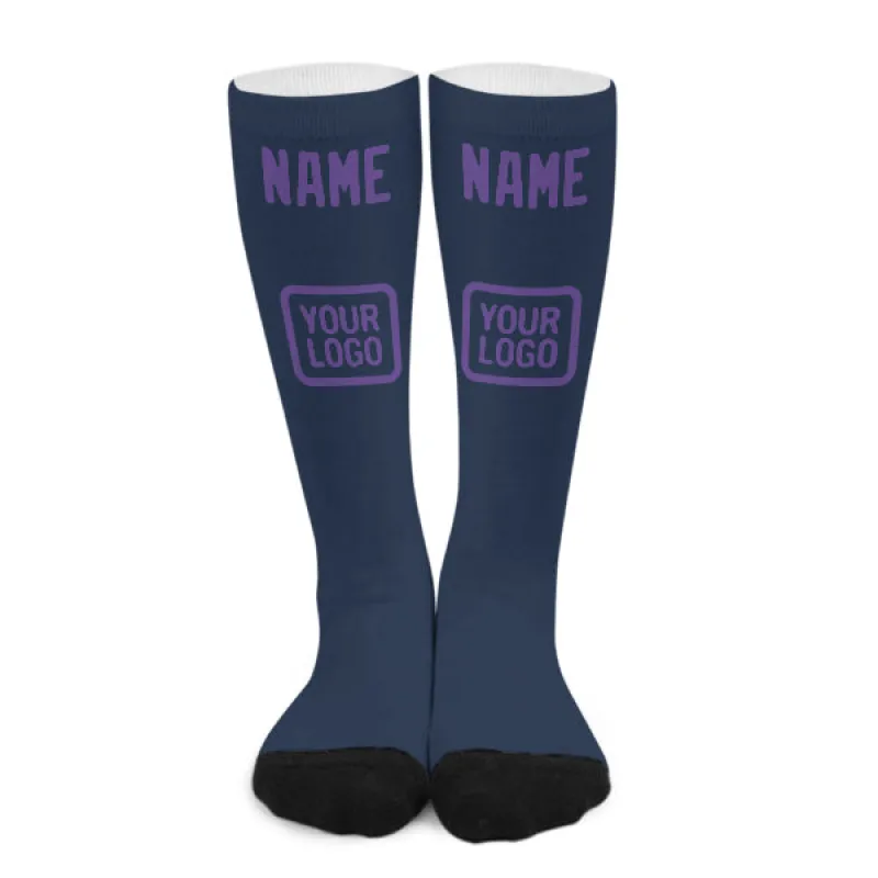 Custom Blue Light Purple Knee-High Sock sold by Tailorly