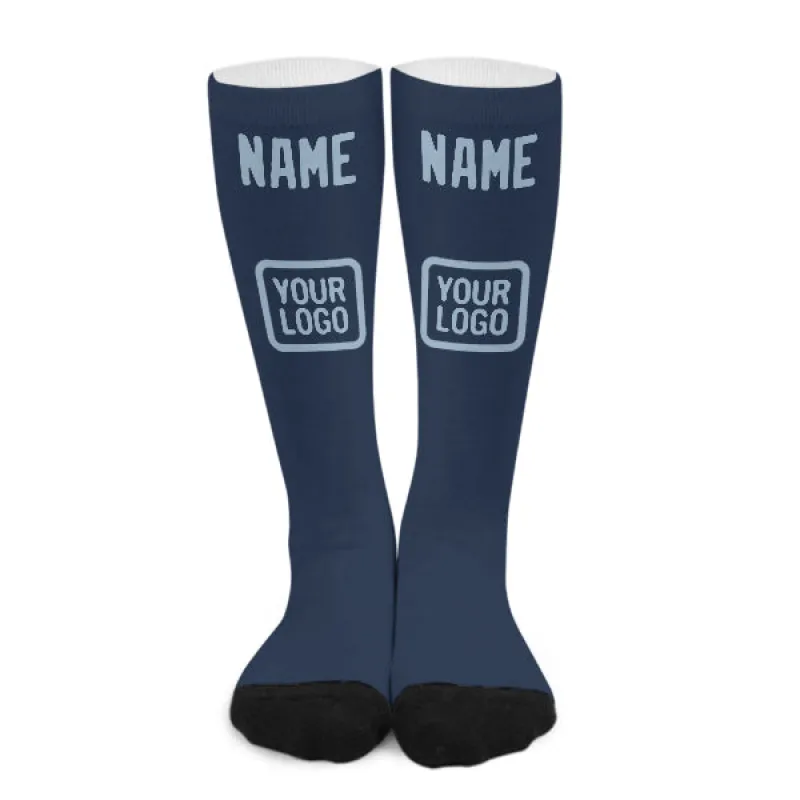 Custom Blue Light Blue Knee-High Sock sold by Tailorly