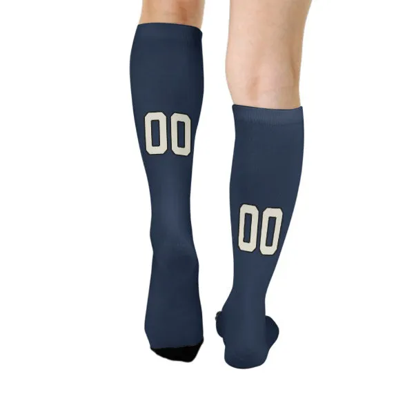Custom Blue Cream Knee-High Sock sold by Tailorly product image thumbnail 4