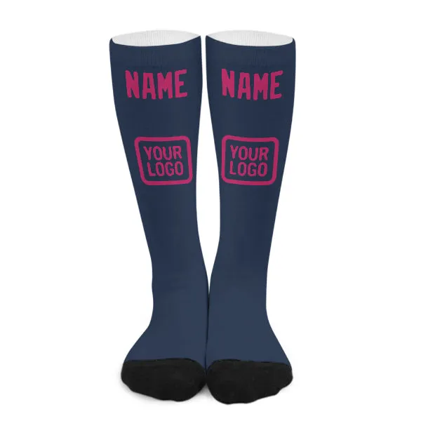 Custom Blue Pink Knee-High Sock sold by Tailorly