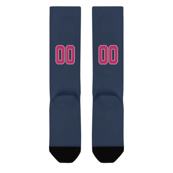 Custom Blue Pink Knee-High Sock sold by Tailorly product image thumbnail 3
