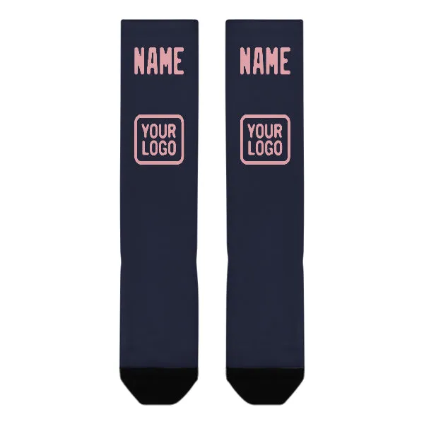 Custom Navy Light Pink Knee-High Sock sold by Tailorly product image thumbnail 2