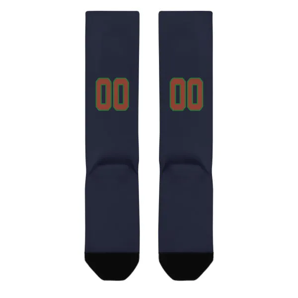 Custom Navy Coral Red Knee-High Sock sold by Tailorly product image thumbnail 3