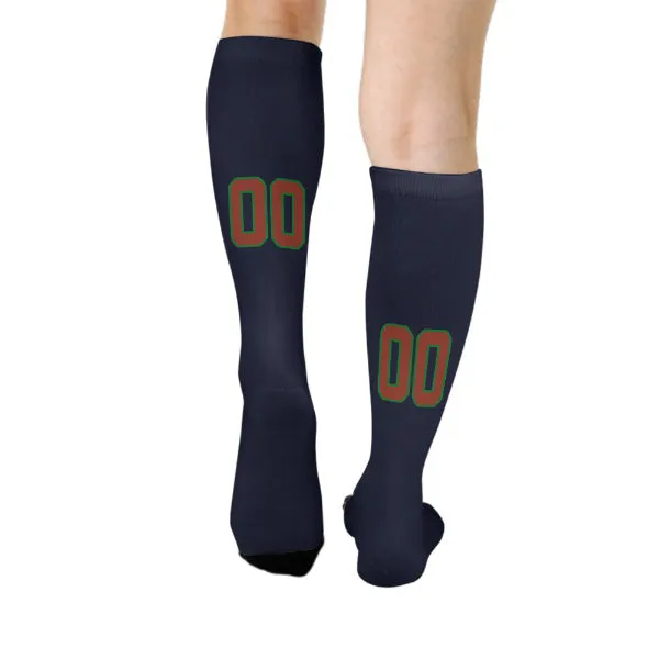 Custom Navy Coral Red Knee-High Sock sold by Tailorly product image thumbnail 4