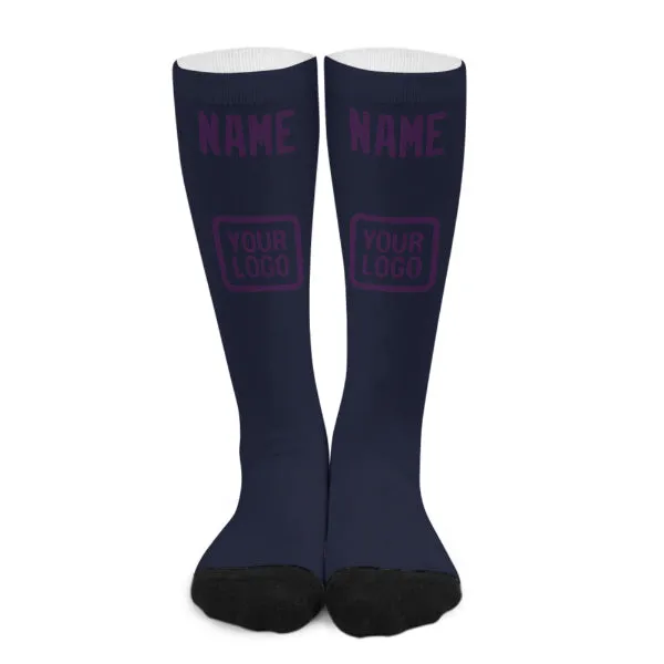 Custom Navy Purple Knee-High Sock sold by Tailorly