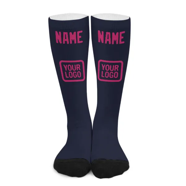 Custom Navy Pink Knee-High Sock sold by Tailorly