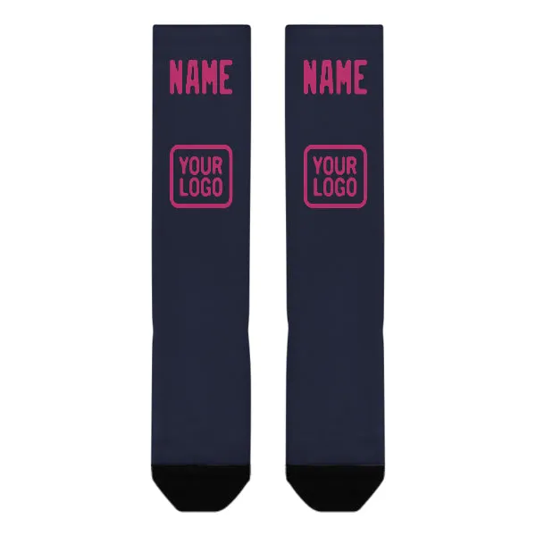 Custom Navy Pink Knee-High Sock sold by Tailorly product image thumbnail 2